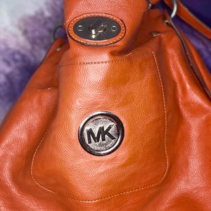 Michael Kors Orange Leather Hobo Bag